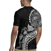 Hawaiian Kakau Tribal Sea Animals Tattoos Rugby Jersey Black Color
