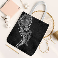 Hawaiian Kakau Tribal Sea Animals Tattoos Tote Bag Black Color