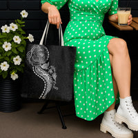 Hawaiian Kakau Tribal Sea Animals Tattoos Tote Bag Black Color