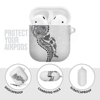 Hawaiian Kakau Tribal Sea Animals Tattoos AirPods Case White Color