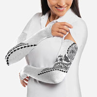 Hawaiian Kakau Tribal Sea Animals Tattoos Arm Sleeves White Color