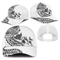 Hawaiian Kakau Tribal Sea Animals Tattoos Baseball Net Cap White Color