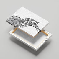 Hawaiian Kakau Tribal Sea Animals Tattoos Canvas Wall Art White Color