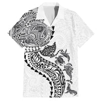 Hawaiian Kakau Tribal Sea Animals Tattoos Hawaiian Shirt White Color
