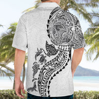 Hawaiian Kakau Tribal Sea Animals Tattoos Hawaiian Shirt White Color