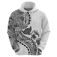 Hawaiian Kakau Tribal Sea Animals Tattoos Hoodie White Color