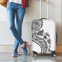 Hawaiian Kakau Tribal Sea Animals Tattoos Luggage Cover White Color