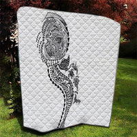 Hawaiian Kakau Tribal Sea Animals Tattoos Quilt White Color