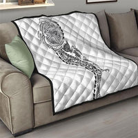 Hawaiian Kakau Tribal Sea Animals Tattoos Quilt White Color