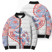 Hawaiian Kakau Tribal Sea Animals Tattoos Bomber Puffer Jacket Hawaii Flag Color Inspired