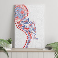 Hawaiian Kakau Tribal Sea Animals Tattoos Canvas Wall Art Hawaii Flag Color Inspired