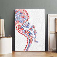 Hawaiian Kakau Tribal Sea Animals Tattoos Canvas Wall Art Hawaii Flag Color Inspired