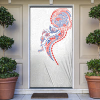 Hawaiian Kakau Tribal Sea Animals Tattoos Door Cover Hawaii Flag Color Inspired