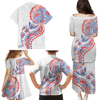 Hawaiian Kakau Tribal Sea Animals Tattoos Family Matching Puletasi and Hawaiian Shirt Hawaii Flag Color Inspired LT03 - Polynesian Pride