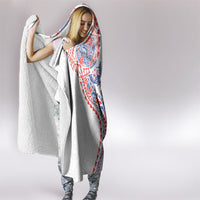 Hawaiian Kakau Tribal Sea Animals Tattoos Hooded Blanket Hawaii Flag Color Inspired