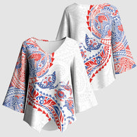 Hawaiian Kakau Tribal Sea Animals Tattoos Kimono Sleeve Blouse Hawaii Flag Color Inspired