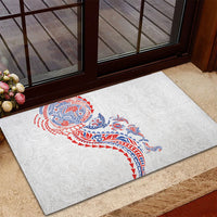 Hawaiian Kakau Tribal Sea Animals Tattoos Rubber Doormat Hawaii Flag Color Inspired