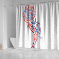 Hawaiian Kakau Tribal Sea Animals Tattoos Shower Curtain Hawaii Flag Color Inspired