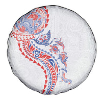 Hawaiian Kakau Tribal Sea Animals Tattoos Spare Tire Cover Hawaii Flag Color Inspired LT03 - Polynesian Pride