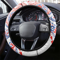 Hawaiian Kakau Tribal Sea Animals Tattoos Steering Wheel Cover Hawaii Flag Color Inspired