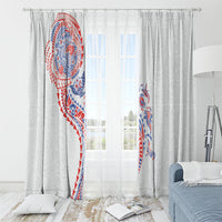 Hawaiian Kakau Tribal Sea Animals Tattoos Window Curtain Hawaii Flag Color Inspired