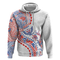 Hawaiian Kakau Tribal Sea Animals Tattoos Zip Hoodie Hawaii Flag Color Inspired LT03 Pullover Hoodie Multicolor - Polynesian Pride