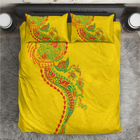 Hawaiian Kakau Tribal Sea Animals Tattoos Bedding Set Kanaka Maoli Flag Color Inspired