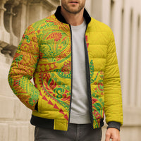 Hawaiian Kakau Tribal Sea Animals Tattoos Bomber Puffer Jacket Kanaka Maoli Flag Color Inspired