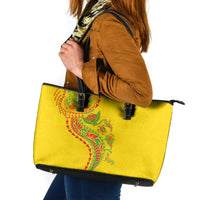 Hawaiian Kakau Tribal Sea Animals Tattoos Leather Tote Bag Kanaka Maoli Flag Color Inspired LT03 Multicolor - Polynesian Pride