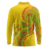 Hawaiian Kakau Tribal Sea Animals Tattoos Long Sleeve Polo Shirt Kanaka Maoli Flag Color Inspired LT03 - Polynesian Pride