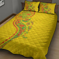 Hawaiian Kakau Tribal Sea Animals Tattoos Quilt Bed Set Kanaka Maoli Flag Color Inspired LT03 - Polynesian Pride
