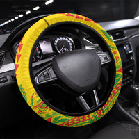 Hawaiian Kakau Tribal Sea Animals Tattoos Steering Wheel Cover Kanaka Maoli Flag Color Inspired LT03 Universal Fit Multicolor - Polynesian Pride