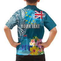 Personalised Tuvalu Independence Day Family Matching Long Sleeve Bodycon Dress and Hawaiian Shirt Tuvaluan Tribal Flag Style LT03 - Polynesian Pride