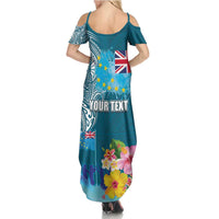 Personalised Tuvalu Independence Day Family Matching Summer Maxi Dress and Hawaiian Shirt Tuvaluan Tribal Flag Style LT03 - Polynesian Pride