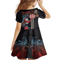 Hawaii and Japanese Together Family Matching Short Sleeve Bodycon Dress and Hawaiian Shirt Koi Fish and Kakau Pattern LT03 - Polynesian Pride