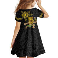 Hawaii and Philippines Together Family Matching Tank Maxi Dress and Hawaiian Shirt Warrior Tiki Mask and Filipino Sun Polynesian Style