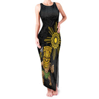 Hawaii and Philippines Together Family Matching Tank Maxi Dress and Hawaiian Shirt Warrior Tiki Mask and Filipino Sun Polynesian Style