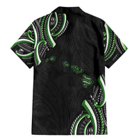 Traditional Art Hawaiian Kakau Tattoos Family Matching Mermaid Dress and Hawaiian Shirt Green Color LT03 - Polynesian Pride