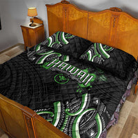 Traditional Art Hawaiian Kakau Tattoos Quilt Bed Set Green Color LT03 - Polynesian Pride
