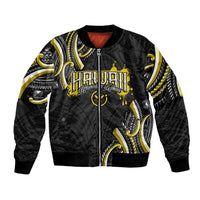 Traditional Art Hawaiian Kakau Tattoos Bomber Jacket Yellow Color - Polynesian Pride