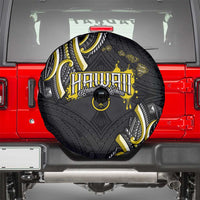 Traditional Art Hawaiian Kakau Tattoos Spare Tire Cover Yellow Color - Polynesian Pride