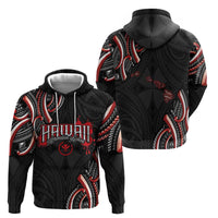 Traditional Art Hawaiian Kakau Tattoos Hoodie Red Color - Polynesian Pride