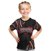 Traditional Art Hawaiian Kakau Tattoos Kid T Shirt Red Color - Polynesian Pride