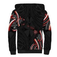 Traditional Art Hawaiian Kakau Tattoos Sherpa Hoodie Red Color - Polynesian Pride