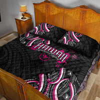 Traditional Art Hawaiian Kakau Tattoos Quilt Bed Set Pink Color - Polynesian Pride