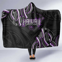 Traditional Art Hawaiian Kakau Tattoos Hooded Blanket Purple Color LT03 One Size Purple - Polynesian Pride