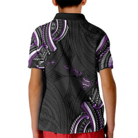 Traditional Art Hawaiian Kakau Tattoos Kid Polo Shirt Purple Color - Polynesian Pride