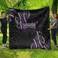 Traditional Art Hawaiian Kakau Tattoos Quilt Purple Color LT03 - Polynesian Pride