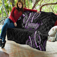 Traditional Art Hawaiian Kakau Tattoos Quilt Purple Color LT03 - Polynesian Pride