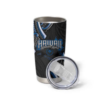 Traditional Art Hawaiian Kakau Tattoos Tumbler Cup Blue Color LT03 - Polynesian Pride